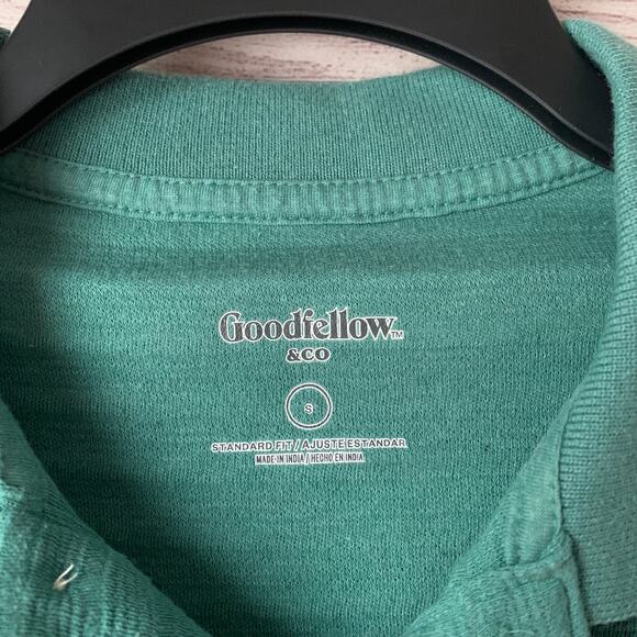 Goodfellow & Co Green and White Polo Ribbed Stripe Short Sleeves Size S - Picture 8 of 16